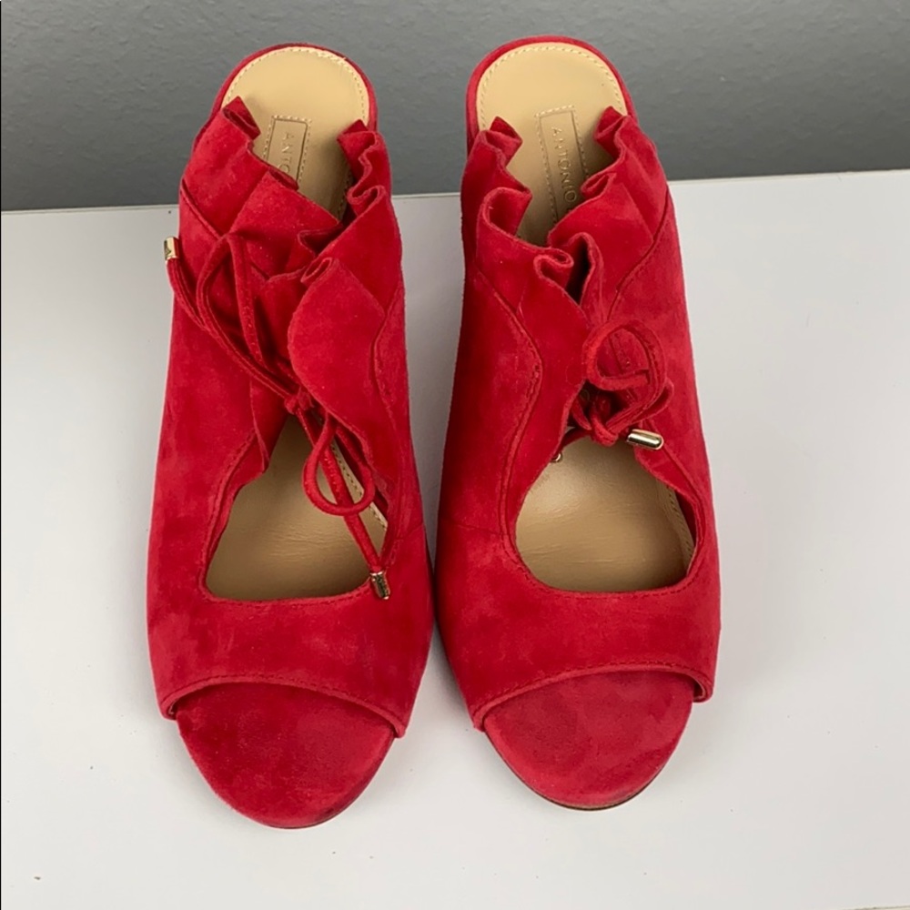 Antonio Melani slip on red shoes